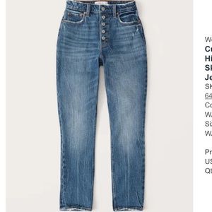 Abercrombie curve love high rise skinny jeans
